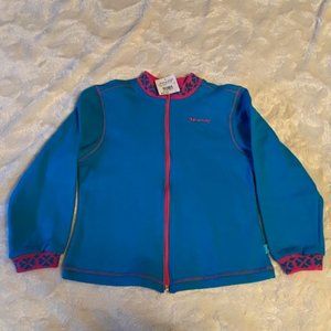 Please Mum Mercury Blue Sweater Jacket Girls Size L NWT Canadian Made